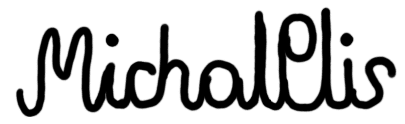 Official signature of Melbourne-based abstract artist Michal Plis.